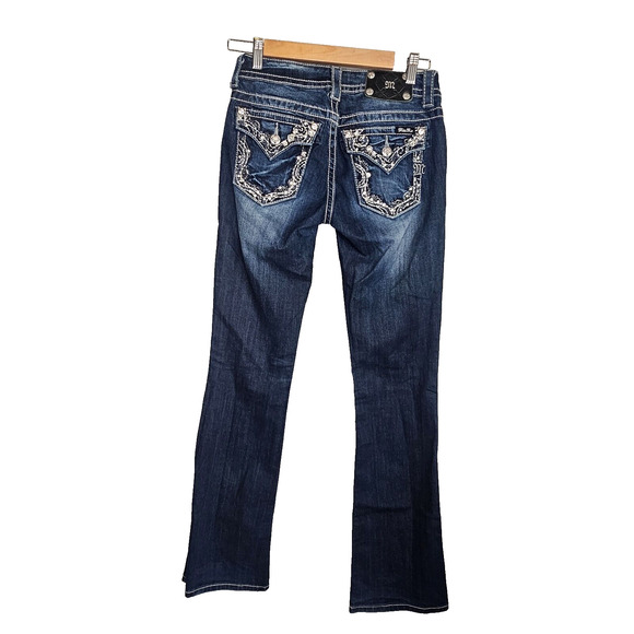 Miss Me Rhinestones Accent Bootcut Women's Jeans Size 27 - Picture 2 of 5